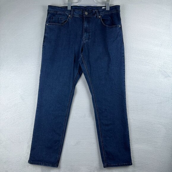 Buffalo David Bitton Straight Leg Jeans Adam Slim Stretch Womens Blue Size 38X30 - Picture 1 of 12